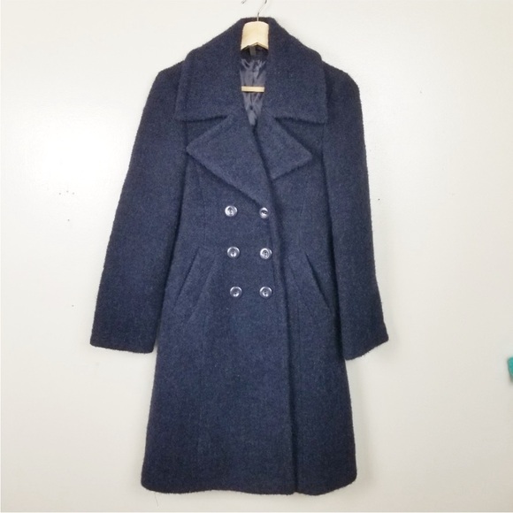 & OTHER STORIES Double Breasted Long Peacoat Navy Blue US 0 - Picture 1 of 11